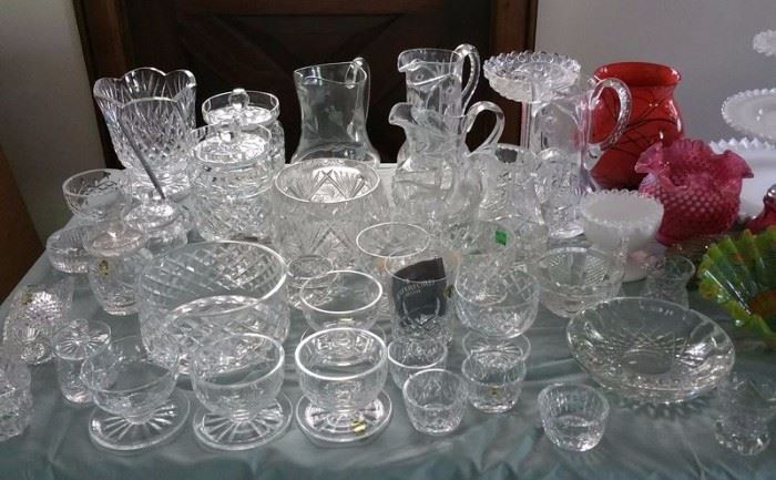 Waterford crystal, other fine lead crystal and cut glass.