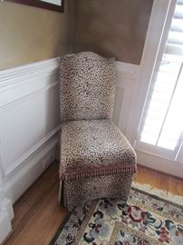 Leopard fabric side chair