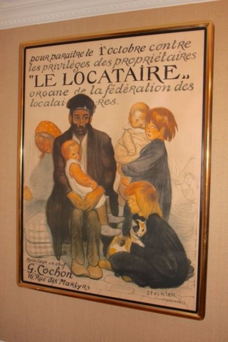 French Poster by Steinlen. Le Locataire