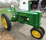 John Deere 43H tractor. 12-13 horse power. Completely rebuilt engine with only about 12 hours on it. New recapped tires. Runs good. Very hard to find collector tractor.