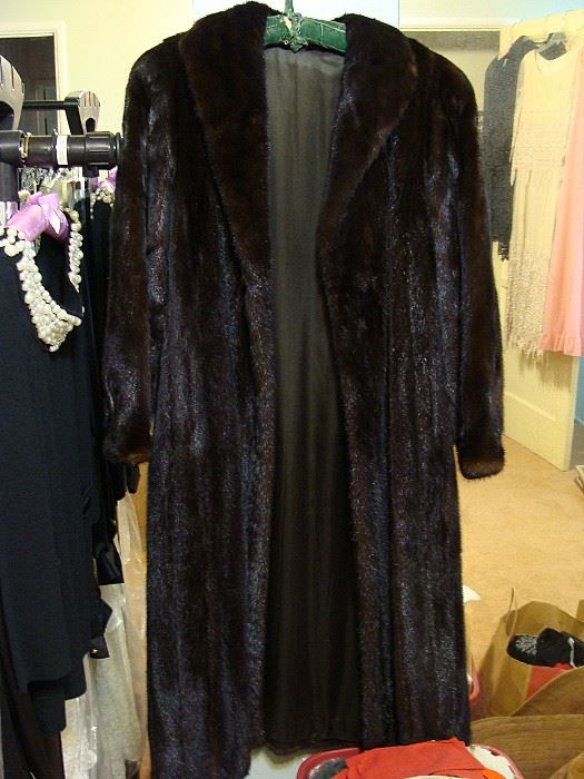 Fabulous full length Mink (not fox-mistake) fur coat