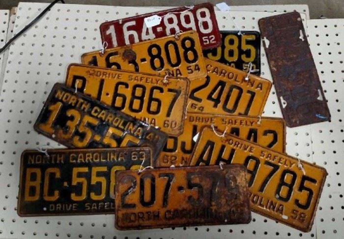 Vintage NC license plates