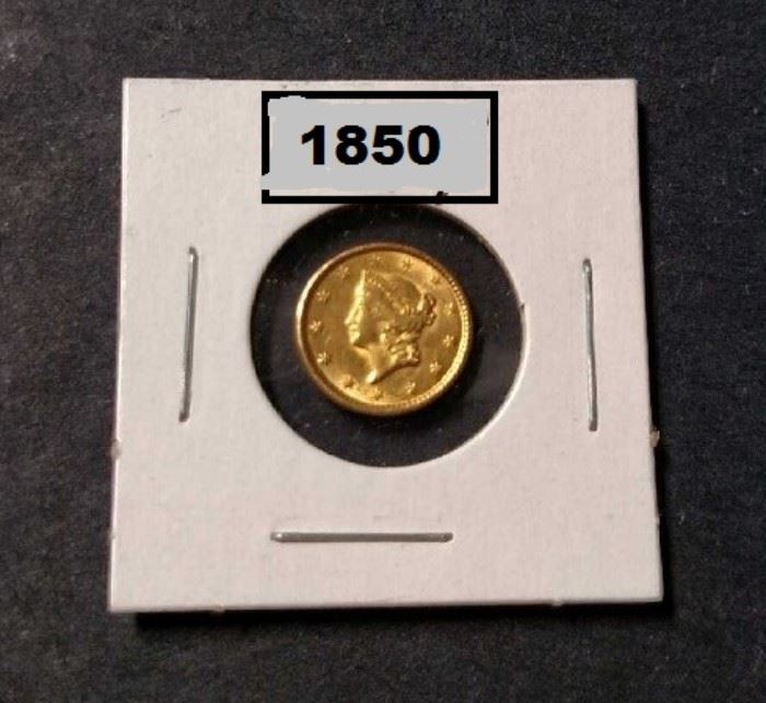 1850 type one $1 gold coin