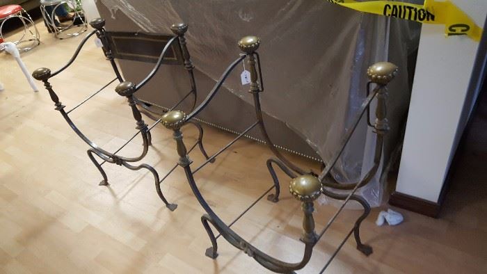 19 Century Italian Campaign Wrought Iron Chairs
