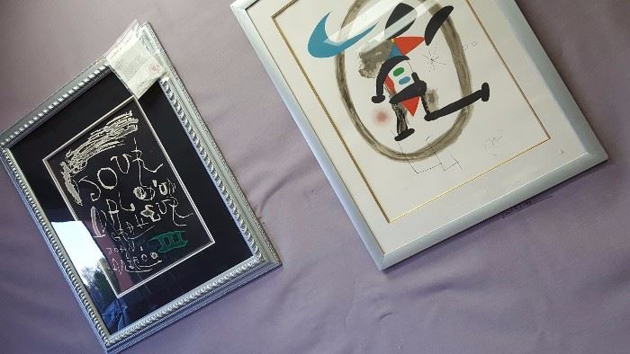 Joan Miro Signed Etching and Lithograph