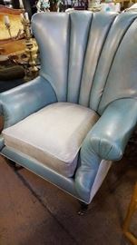 Vintage XXL Walter E. Smith Chanel Back Chairs and Ottoman