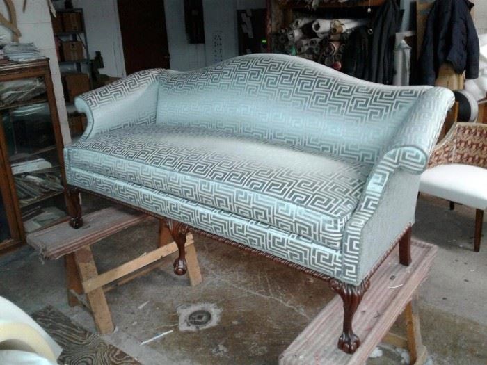 Antique Hendredon Silk Upolstered Sofa