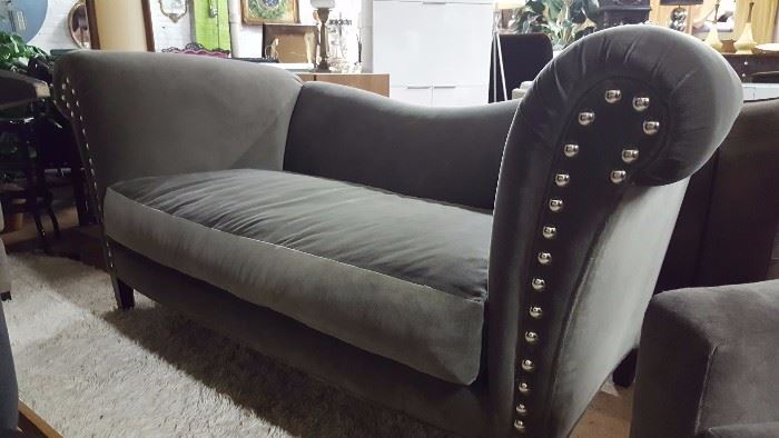 Custom Designed Down Velvet Sofa