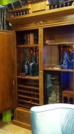 Late 1800s Eastlake Armiore Transformed Into Wine Cooler and Storage Bar