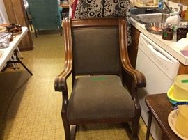 Lovely vintage rocker - all wood with cushion