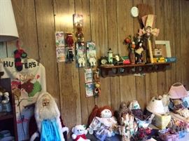 Dolls, shelf & more