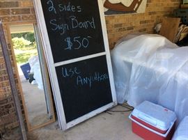 Great signage for anyone having a sale or for a business - both sides have chalkboard