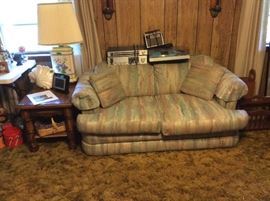 Love Seat - turntable, lamps, end tables