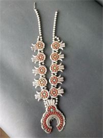 Lot 44. Native American Squash Blossom Necklace
