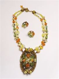 Lot. 6 Marion Haskell costume jewelry necklace and earrings
