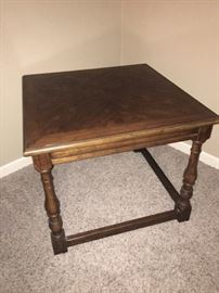 Square wood end table