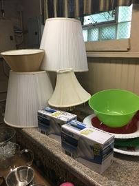 Lamp shades, bulbs