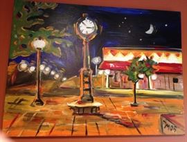 Jurgita Mekyte Original Painting: "Brink & Williams Streets, Crystal Lake". Well-known McHenry County, IL Artist.