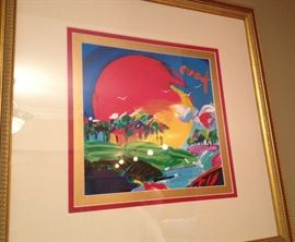 Peter Max "Without Borders," 2003. Mixed Media Acrylic Painting & Color Lithography On Paper, Signed By Max In Acrylic, 11" x 11." Custom Framed.