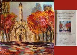 Beata Sasik (Mazariegos) "Chicago Water Tower", Oil On Canvas, 2006. With COA.