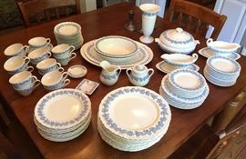 Wedgwood Queensware Reverse Pattern China Set.