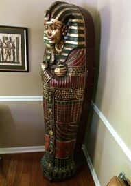 Sarcophagus Cabinet (For Books, CDs or DVDs) - Lifesize 6' Tall King Tut / Tutankhamun - Gorgeous!