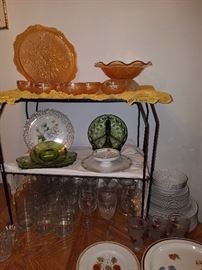 Iridescent Iris & Herringbone, much more glass, stoneware, china, etc. 