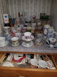 cups/saucers, kitchen utensils, & more