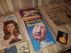 Gerald Ford President, vintage magazines/newspapers