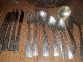 Antique silver plate flatware set