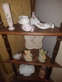 Lefton vases and trinkets and other collectibles. 