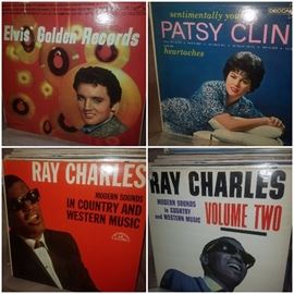 LP collection including Elvis, Patsy Cline, Ray Charles, Hank Williams Jr, David Allen Coe, and more!
