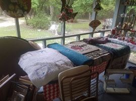Rugs, picture frames, folding chairs, metal shelf, and more!