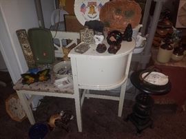 Telephone table, floor ashtray, decorative ashtrays, and more!