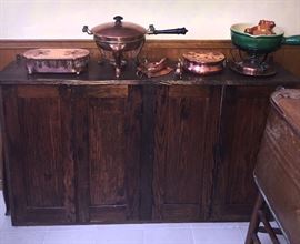 Old Primitive Cabinate with 4 doors... and another look at the gleaming copper...