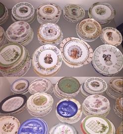 And here you have all the FABULOUS ADVERTISING CALANDER PLATES!  Mom loved these and hunted many an antique store searching for them...I think she had them all!  Plates in general have a soft market but THESE are still very collectable...only made from 1896 to around 1917... she has one of the first ones!  Love the Native American ones!  Fabulous...come getchu one!