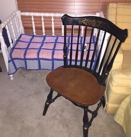 Antique chair and toddler day bed chair