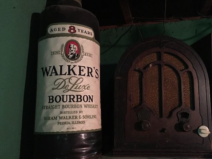 Blow Up Walker's Bourbon & Very Old RCA Victor Radio