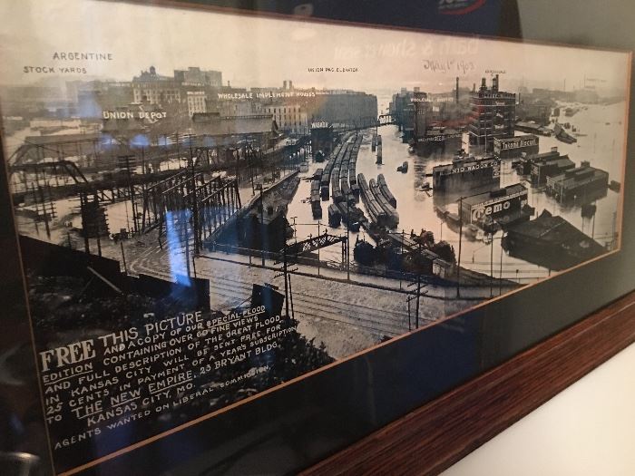 Large Framed Old Photos - 1903 Kansas City Flood
