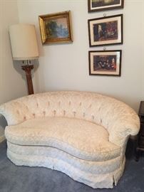 pair white loveseats