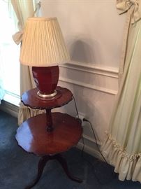 tier table and lamp