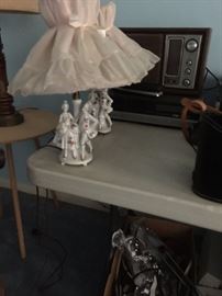 pair small china lamps