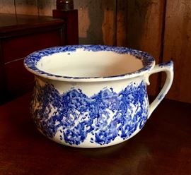 $30. Antique English spongeware chamber pot.