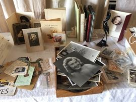Vintage photos, paper, razor, etc.