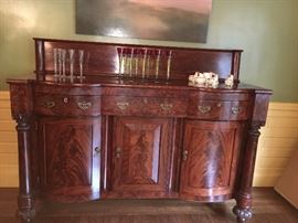 Antique flame mahogany buffet