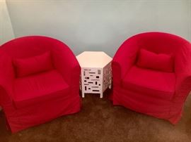 Ikea barrel chairs with cusion