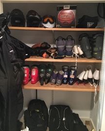Lots of sporting equipment