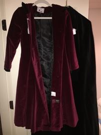 Burgundy velvet coat