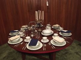 Brentwood China Cottonwood Pattern  9  7 pieces place settings with serving dishes.