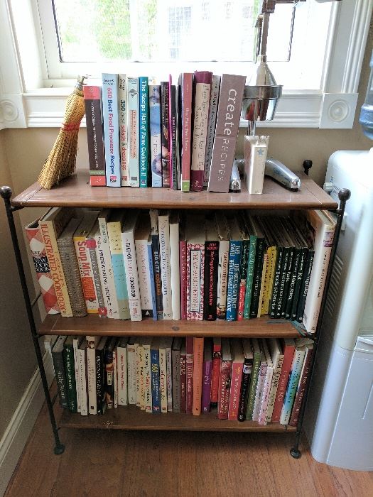 Variety of bookcases and books